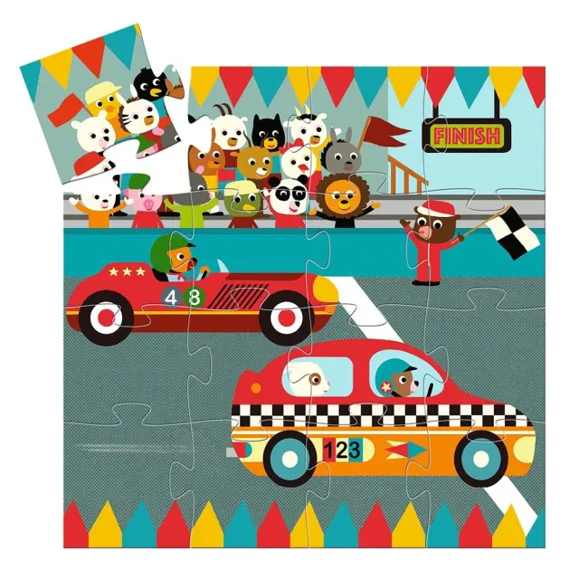 Djeco Puzzle The Racing Car 16 Τεμάχια – Παιδικό Παζλ Αγωνιστικό Αυτοκίνητο 2