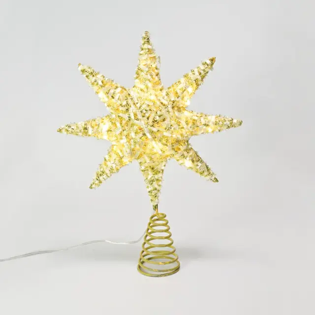 ΚΟΡΥΦΗ ΔΕΝΤΡΟΥ ΑΣΤΕΡΙ ΧΡΥΣΟ ΜΕ ΚΛΩΣΤΕΣ 1 20 MINI LED ΘΕΡΜΟ ΛΕΥΚΟ ΜΠΑΤΑΡΙΑΣ 3xAA IP20 280x50x200mm / X112011271