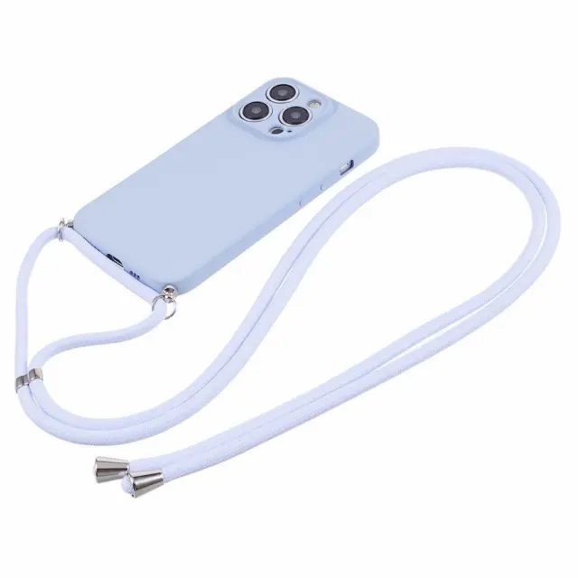 Θήκη με Κορδόνι για τον Λαιμό για iPhone 15 Pro- Light Purple OEM 2
