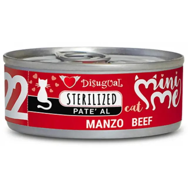 Υγρή Τροφή Disugual Mini Me Cat - Sterilized 22 Pate Με Βοδινό 85gr