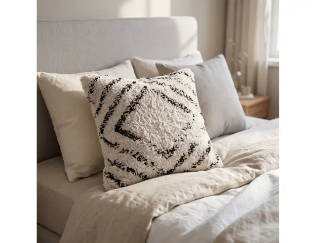 Διακοσμητικό Μαξιλάρι Zigzag με διαστάσεις 45x45cm - White/Black A35823330