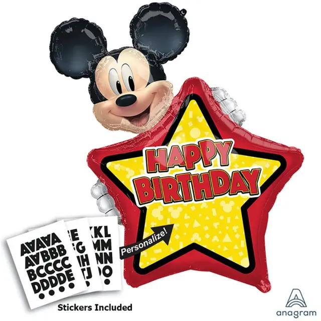 Μπαλόνι Φοιλ Σχήμα Mickey Mouse Happy Birthday / 63 x 76 εκ