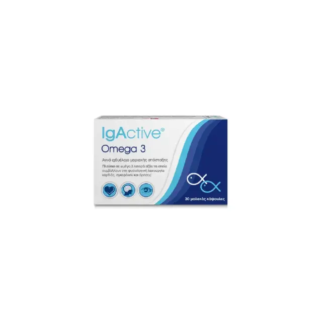 NOVAPHARM IgActive Omega 3 Αγνό Ιχθυέλαιο Μοριακής Απόσταξης, 30 μαλακές κάψουλες
