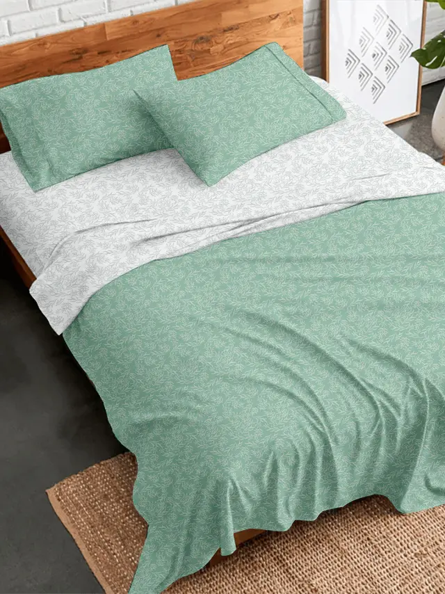 Σετ Σεντόνια Flannel 2052 Aqua Διπλό με λάστιχο (150x205+30) Sunshine