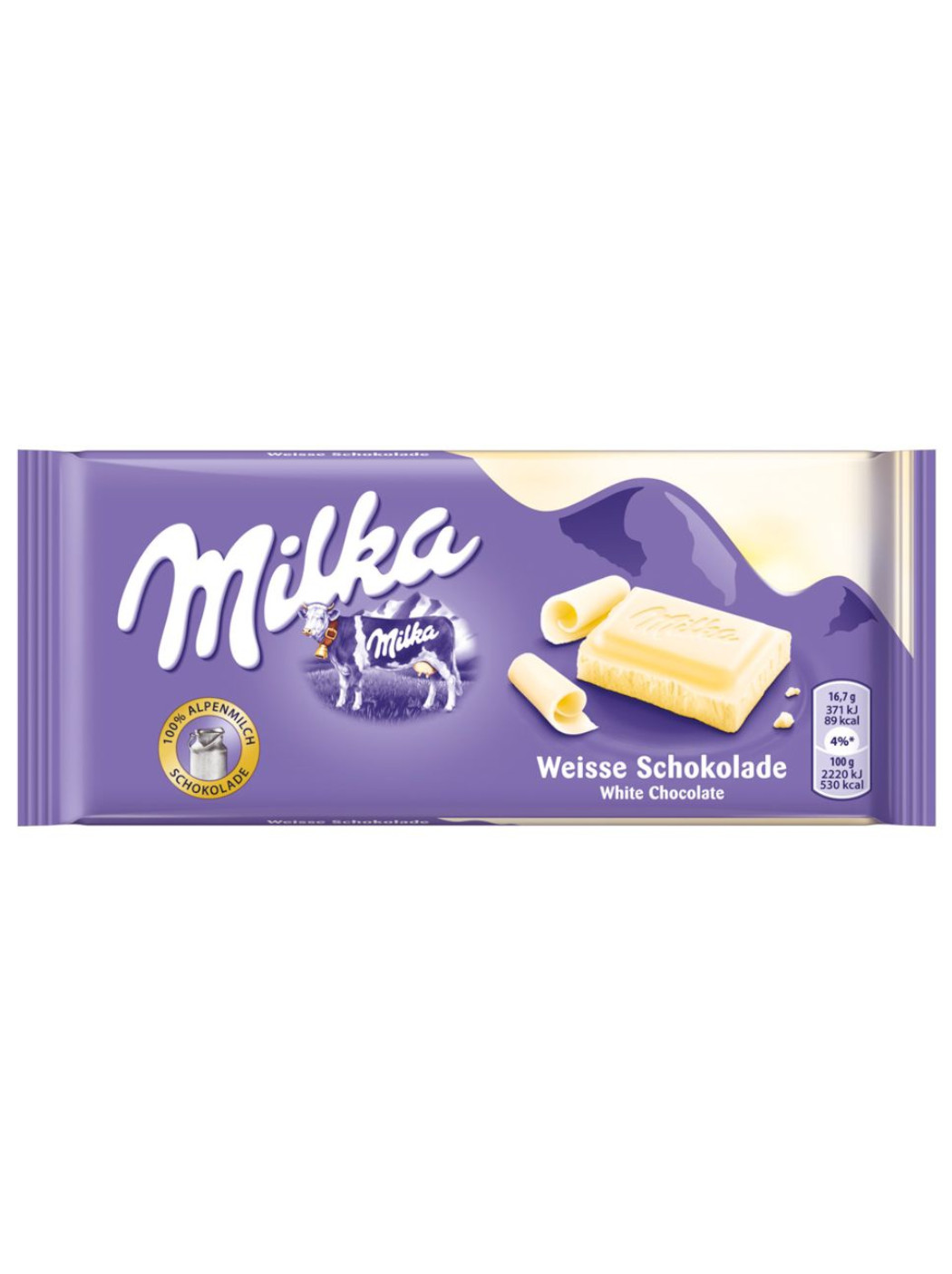Milka Σοκολάτα Λευκή 100gr Συσκ. 24 τμχ