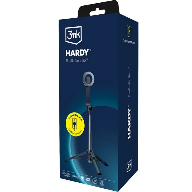 3mk® Hardy MagSelfie Stick- Black (72cm)
