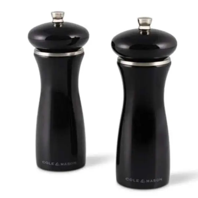Cole & Mason Σετ Μύλοι Πιπεριού & Αλατιού Ξύλινοι 16.5cm Μαύρο Γυαλιστερό Southwold Capstan Classic