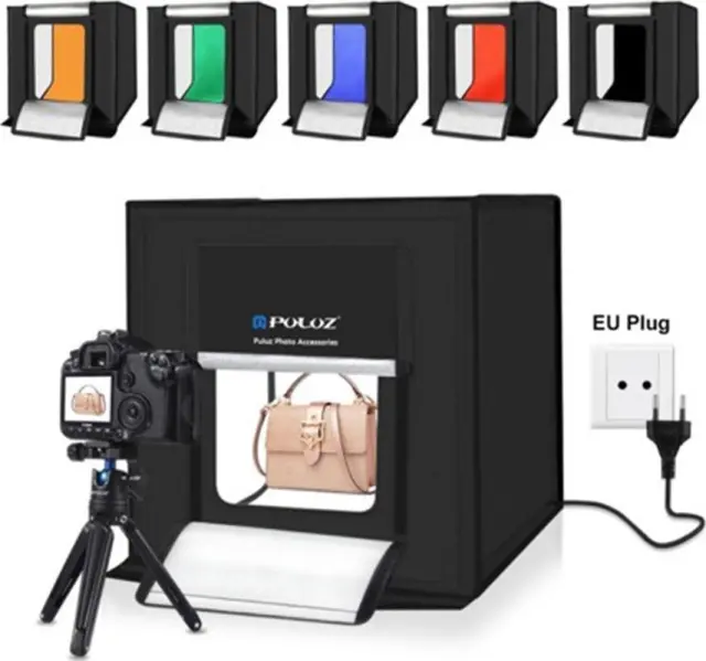 Puluz Photo Box Photo Box with LED Light Φωτιζόμενο με Πολλαπλά Backround 40x40x40cm 2