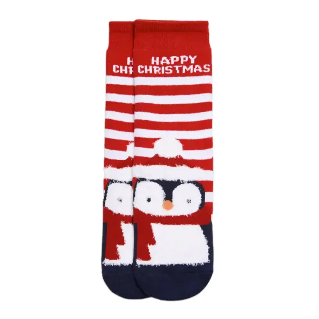 Ysabel Mora Παιδικές Κάλτσες Αντιολισθητικές Happy Xmas - 2 Ζεύγη, Χρώμα Κόκκινο 3