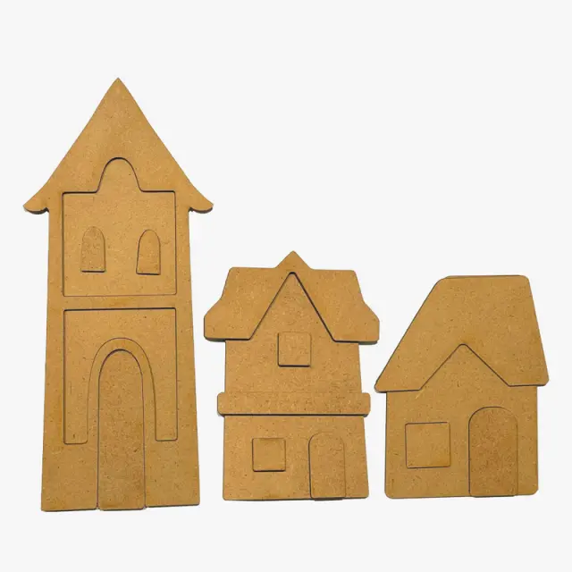 Σετ με διακοσμητικά σχέδια MDF και chipboard, Village, Stamperia 3