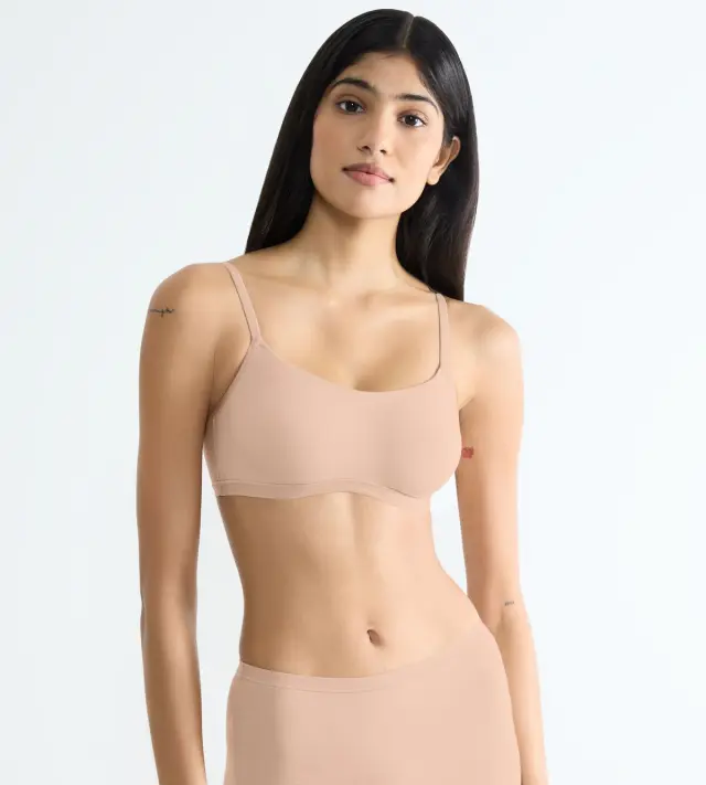 Sloggi Σουτιέν Go Daily Cotton Top Χωρίς Μπανέλα Μπεζ