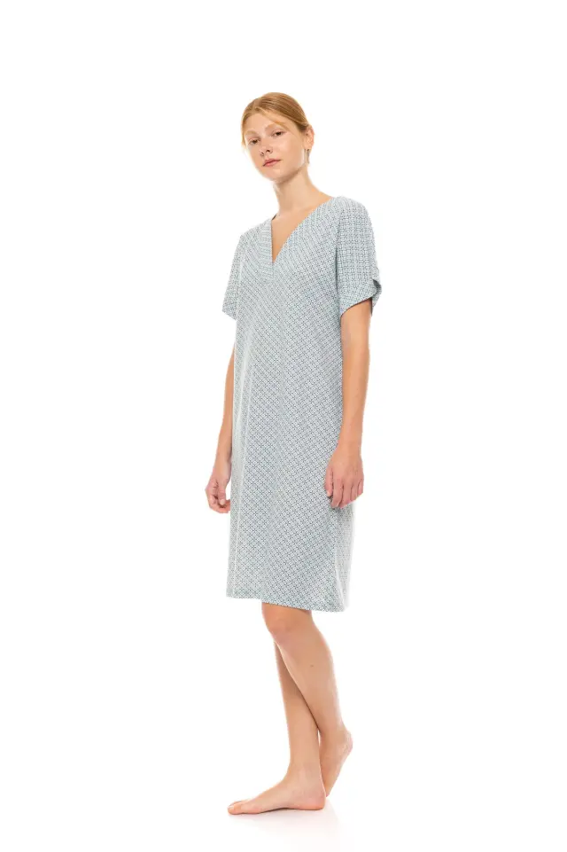S1478 - Type - NIGHTGOWN V FOREST GREEN GEO 3
