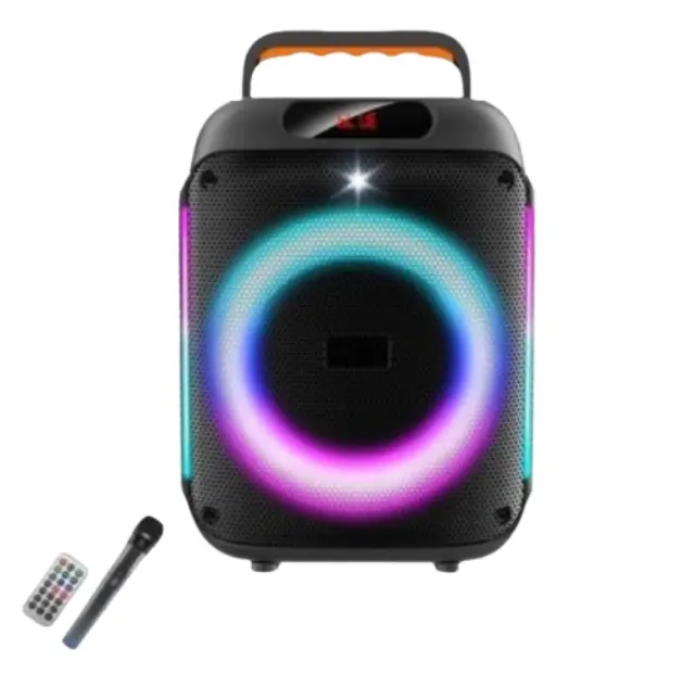 Ασύρματο ηχείο Karaoke Partybox Bluetooth 10W 8″ με ασύρματο μικρόφωνο, τηλεχειριστήριο και πολύχρωμο φωτισμό GY-8010