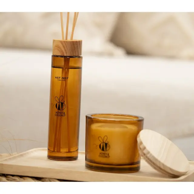 Nef-Nef Homeware Αρωματικό Χώρου Στικς Honey Coconut 200ml Brown 3