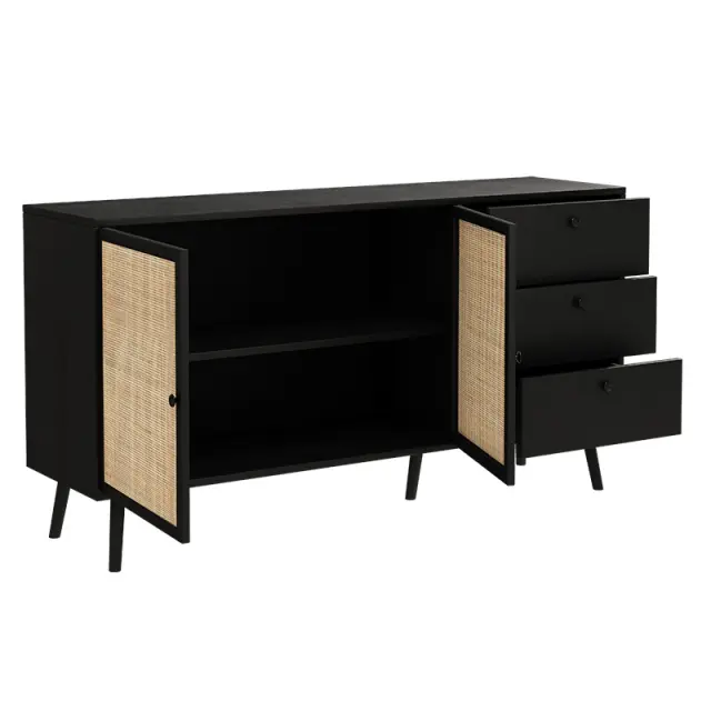 Μπουφές Oslo pakoworld μαύρο-φυσικό 150x39x79εκ 3