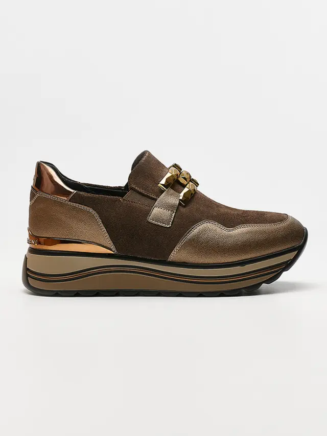 Donna Serena Sneakers Γυναικείο Δέρμα/Άλλα Υλικά Μπεζ DSE/5518 BRONZE 3