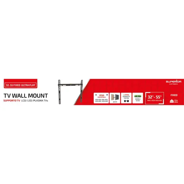 Superior Επιτοίχια Βάση Τηλεόρασης Fixed Ultra Flat 32"-55" (SUPSTV002) (SPRSUPSTV002) SUPERIOR ELECTRONICS