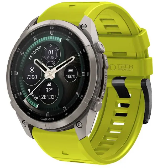Tech-protect Silicone Garmin Fenix 5 / 6 / 6 Pro / 7 / 8 / 8 Pro / E / 9 / 9 Pro (51 Mm) Volt Lime 3