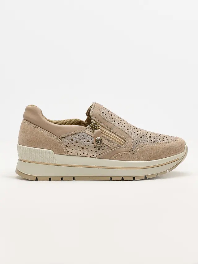 Imac Sneakers Γυναικείο δέρμα/δέρμα Nubuck Μπεζ IMA/557040 CHAMPAGNE/METAL - 41 3