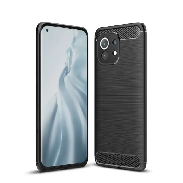 Brushed Armor Carbon Προστατευτική Θήκη Σιλικόνης για Xiaomi Mi 11- Black