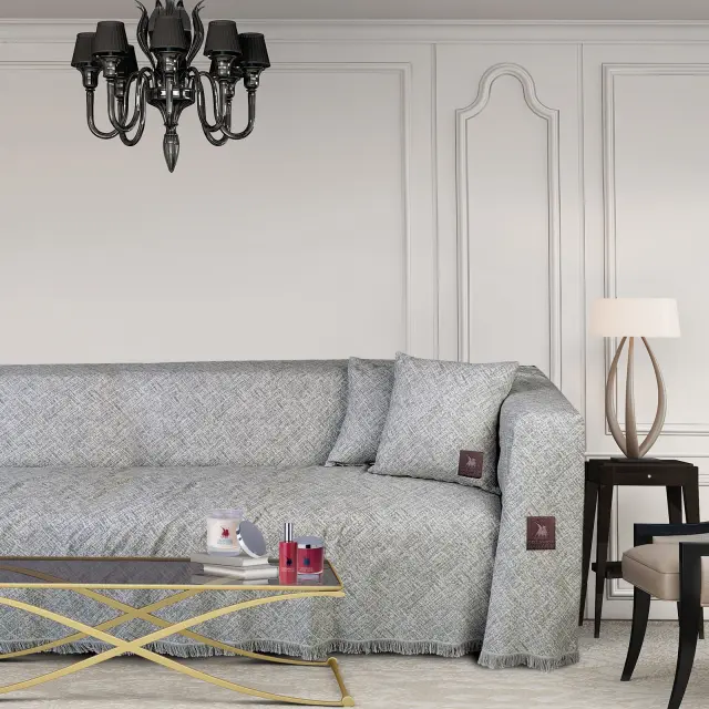 Διακοσμητικό Μαξιλάρι 42Χ42 Με Γέμιση Essential Greenwich Polo Club 2781 Εκρού-Γκρι 2