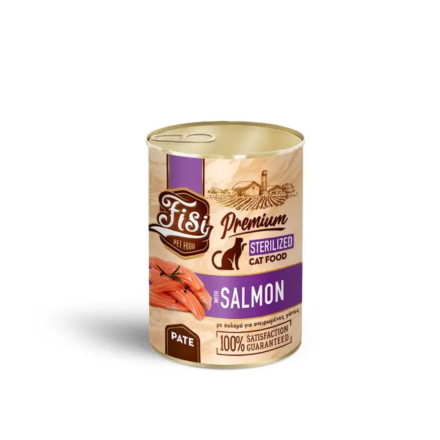Fisi Cat Sterilised Σολομός Πατέ 400gr Μονόχρωμο