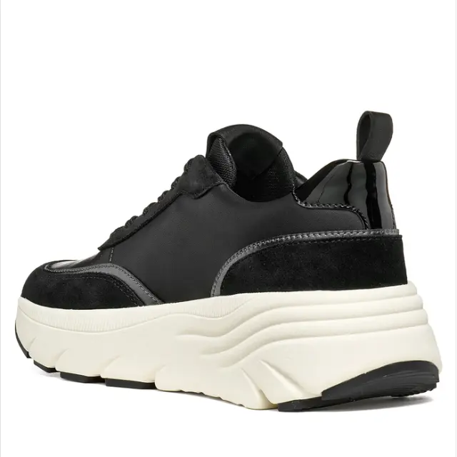 Γυναικεία Ανατομικά Δερμάτινα Sneakers Geox Diamanta D66UFA 08522 C9999 Μαύρα Μαύρο - 37 3