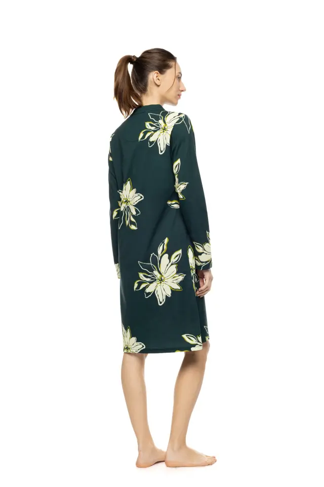 Pink Label Nightgown Emerald Flower γυναικείο χειμερινό νυχτικό W1920-1 2