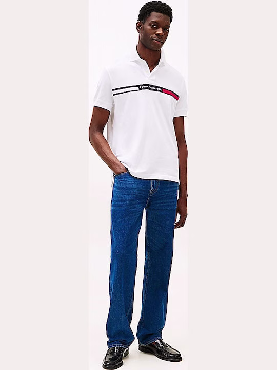 Tommy Hilfiger Ανδρική Polo Μπλούζα Λευκό Άσπρο 3