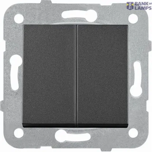 Novella-Trenda Black (Quick Connection) Two Gang Switch-Two Way Switch