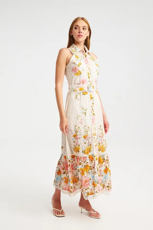Maxi Εμπριμέ Φόρεμα με Ζώνη KEVIN DRESS - XS 2