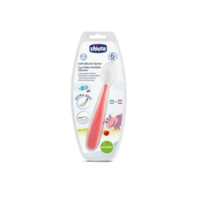 Chicco Κοκκινο Κουταλι Σιλικονης Soft 6 Μηνων + (06828-71) 2