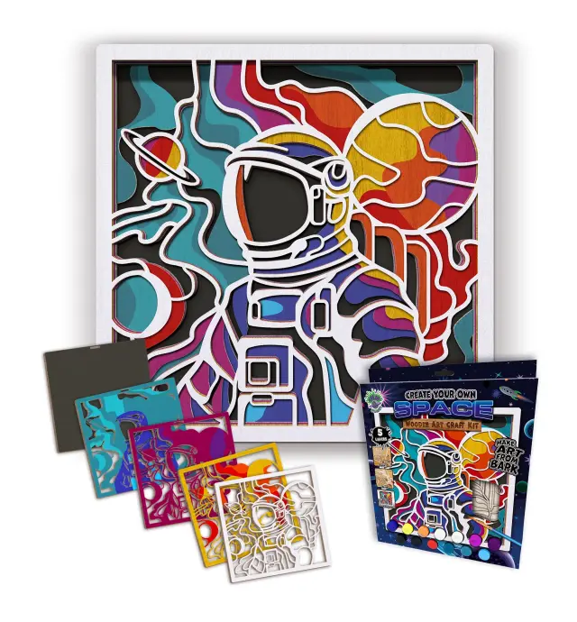 Splat Planet 3D Ξύλινη Κατασκευή Ζωγραφικής / Wooden Art Craft Kit: Space