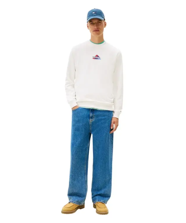 Tommy Hilfiger - Ανδρικό Φούτερ Tjm Entry Dna Play Regular Fit DM0DM22418-YBL Λευκό 3