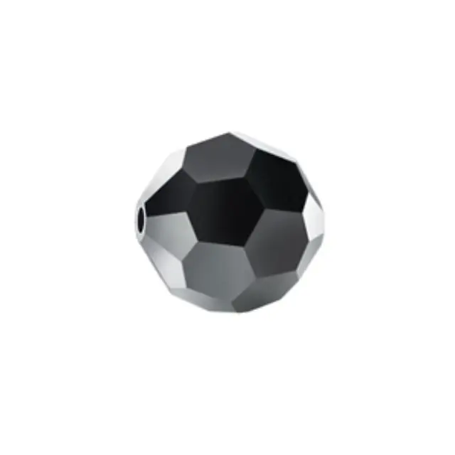 Swarovski 5000 Faceted Round Jet Hematite 8mm - 6τεμ