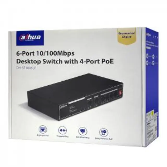 6-Port Unmanaged Ethernet Switch 10/100, με 4 θύρες PoE 3