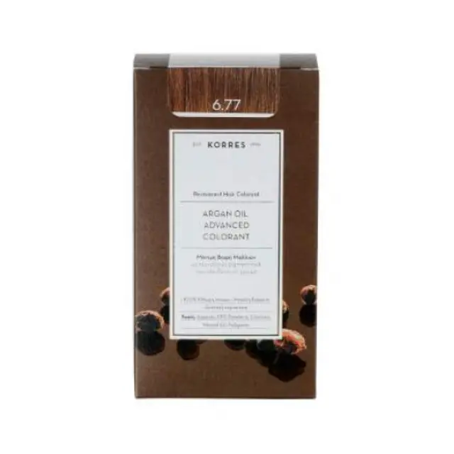 Korres Argan Oil Advanced Colorant Μόνιμη Βαφή Μαλλιών 6.77 Πραλίνα, 50ml 2