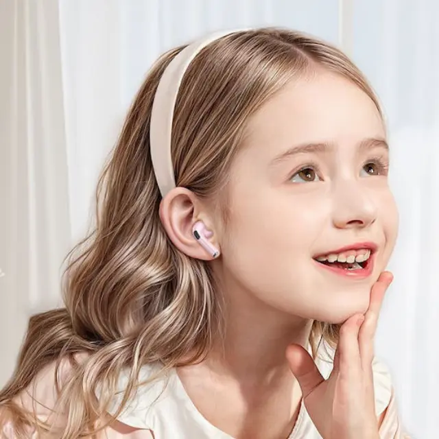 Hoco EW112 Kids Earbud Bluetooth Handsfree Ακουστικά με Θήκη Φόρτισης Ροζ 2