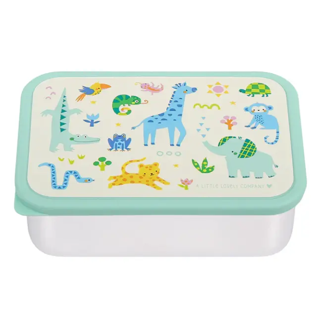 A Little Lovely Company Ανοξείδωτο Δοχείο Φαγητού Lunch Box 900ml - Jungle LBSSJU56