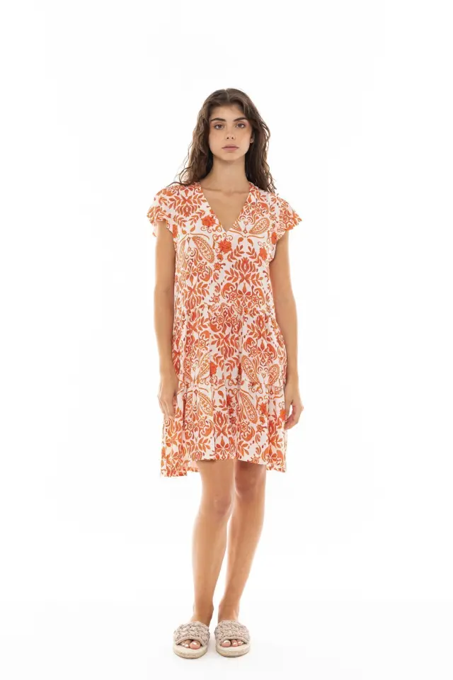 B383 - Type - BEACHWEAR ORANGE FLOWER