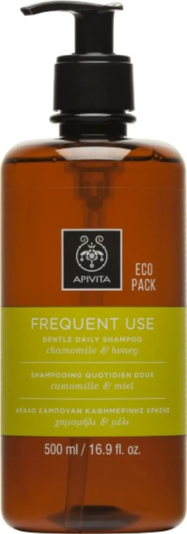 Apivita | Frequent Use Gentle Daily Shampoo With Chamomile and Honey | Απαλό Σαμπουάν Καθημερινής Χρήσης με Χαμομήλι και Μέλι | 500ml