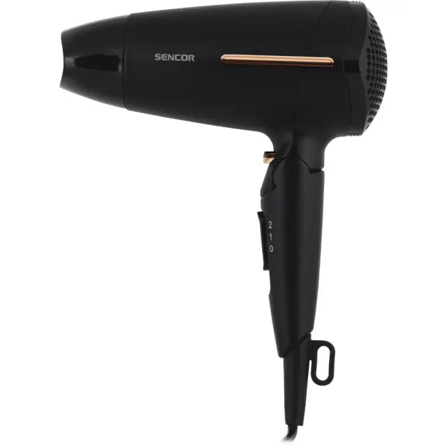 Σεσουάρ Μαλλιών Ταξιδίου Sencor SHD 0045BK 1600W Αναδιπλούμενο με 2 Επιλογές Θερμοκαρασίας και Ταχύτητας Αέρα Μαύρο