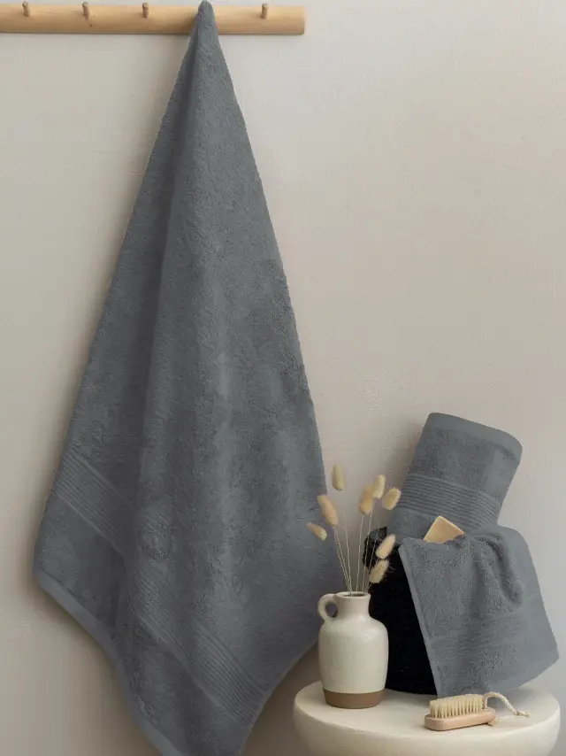 Πετσέτα Χεριών Towels Collection VINS Πετσέτες Μπάνιου 80x160 COAL
