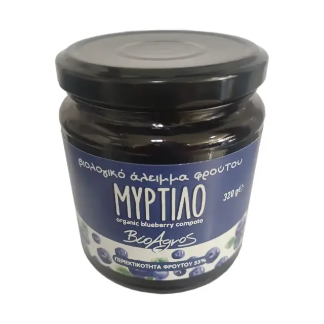 Μαρμελάδα Μύρτιλο, Χωρίς Ζάχαρη, Βιοαγρός, Bio, 320γρ