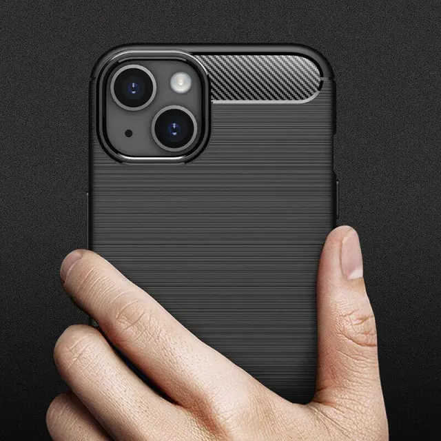 Techsuit® Silicone Carbon για iPhone 13/14 - Black 3