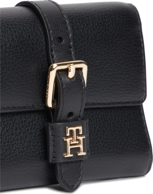 Tommy Hilfiger Γυναικείο Μικρό Πορτοφόλι TH Buckle Trifold Μαύρο 2