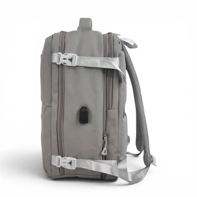 Σακίδιο Πλάτης Ταξιδίου PLAYFULBAGS PS2436 40×28×20(+8)cm Laptop 15.6” Αδιάβροχο με Επέκταση - Μαύρο 3