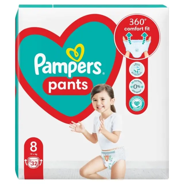 Pampers Πάνες Βρακάκι Pants No. 8 για 19+kg 32τμχ