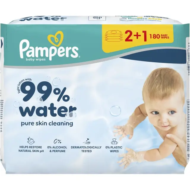 PAMPERS Promo Aqua Harmonie Μωρομάντηλα - 3 x 60 Μωρομάντηλα (180 τεμάχια)