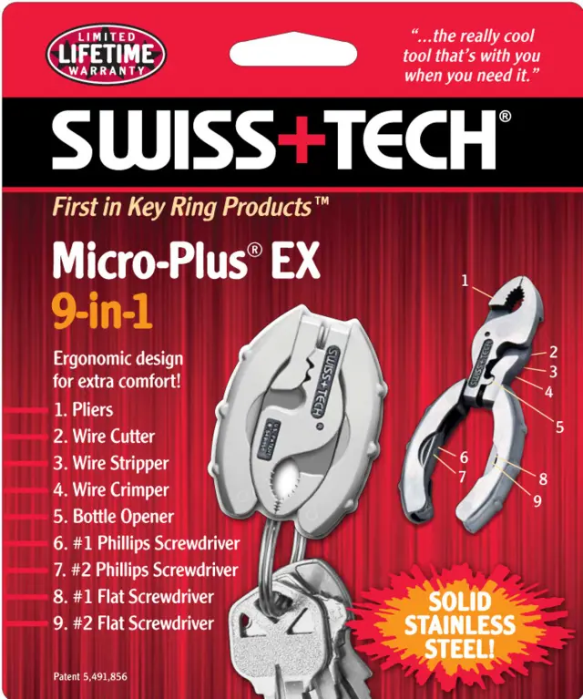Μπρελόκ Πολυεργαλείο Micro-Plus EX 9-in-1 Swiss Tech 3